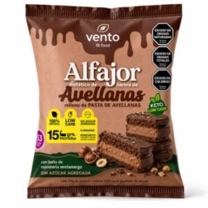 VENTO ALFAJOR DE AVELLANAS C/CHOCOLATE NEGRO S/AZUCAR